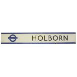 A London Underground enamel station frieze sign for Holborn