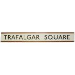 A London Underground enamel station frieze sign for Trafalgar Square