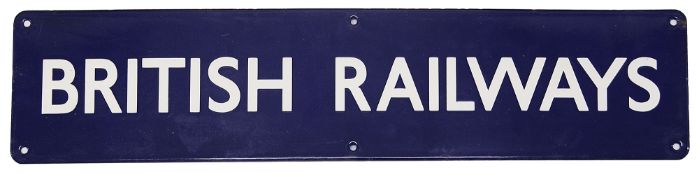 A BR(E) enamel sign for BRITISH RAILWAYS