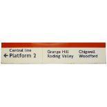 A London Underground enamel direction sign for the Central line