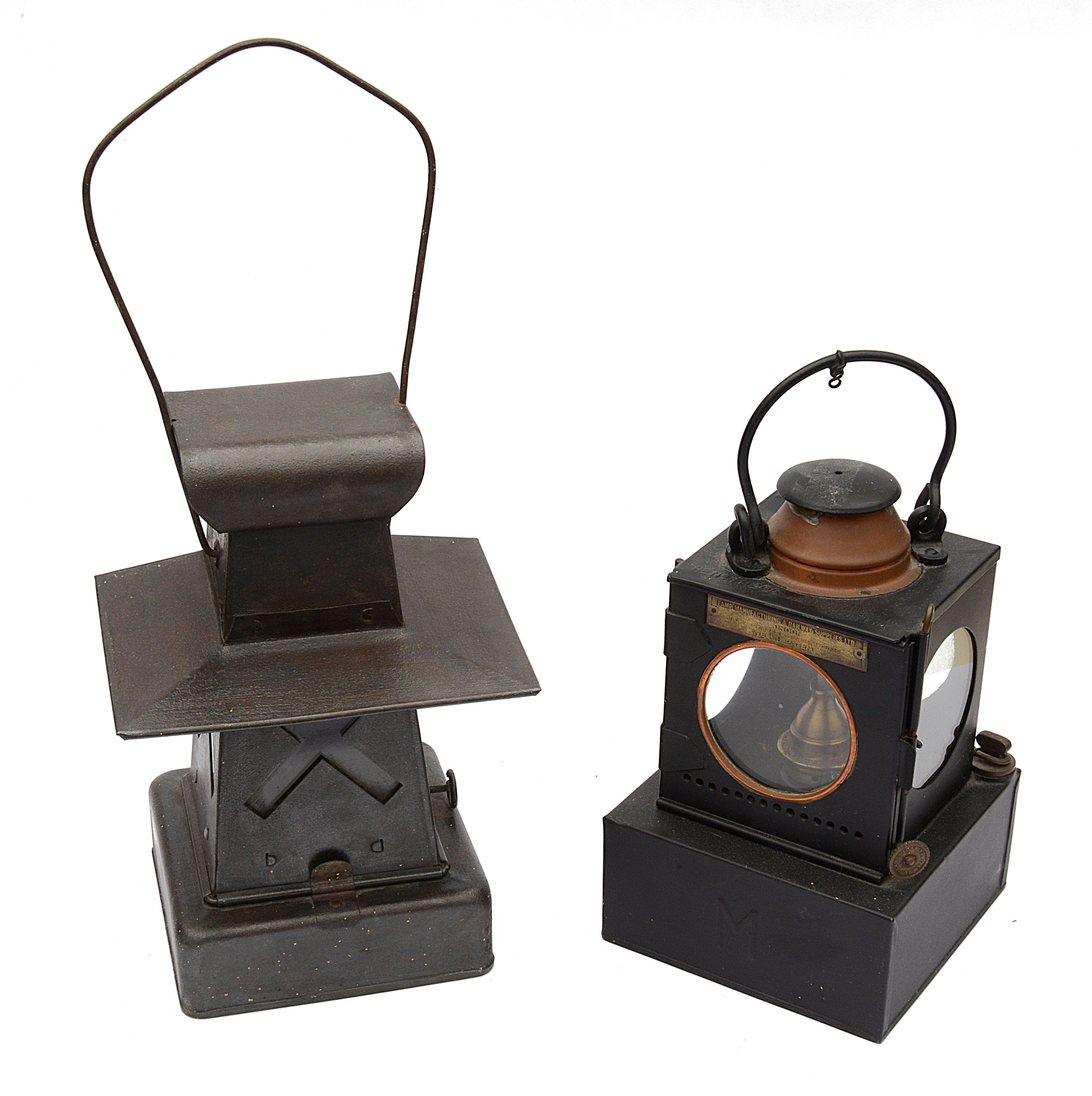 A collection of British Railway and other signal lamps and lanternsto include four three-lens lamps, - Image 6 of 6