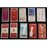 Ten late 1930s/1940s London Underground folding pocket maps