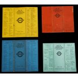 Four 1925-30 Stingemore-designed London Underground folding pocket maps,dated 1925 (red), 1926 (pale