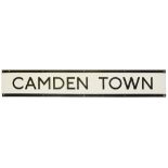 A London Underground enamel station frieze sign for Camden Town