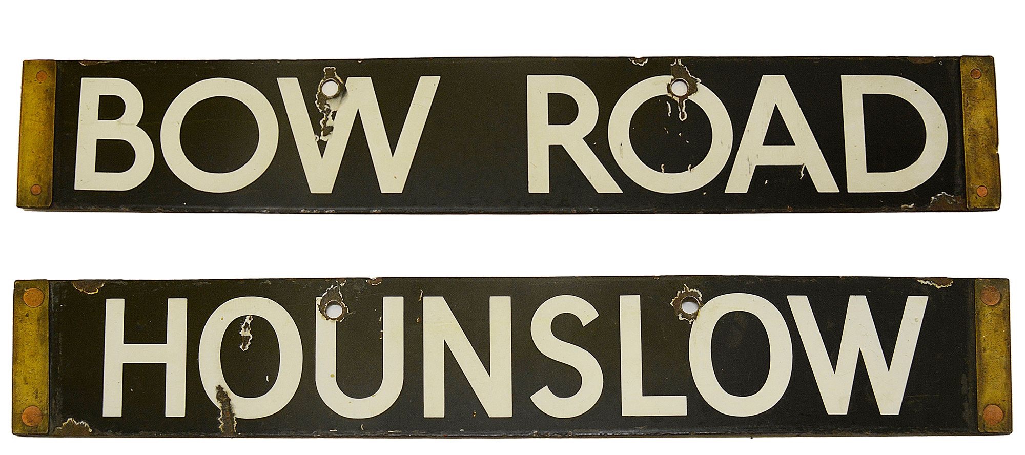 A London Underground enamel cab destination plate for HOUNSLOW