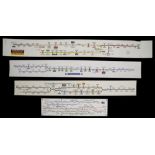 Four London Underground and National Rail carriage line diagrams