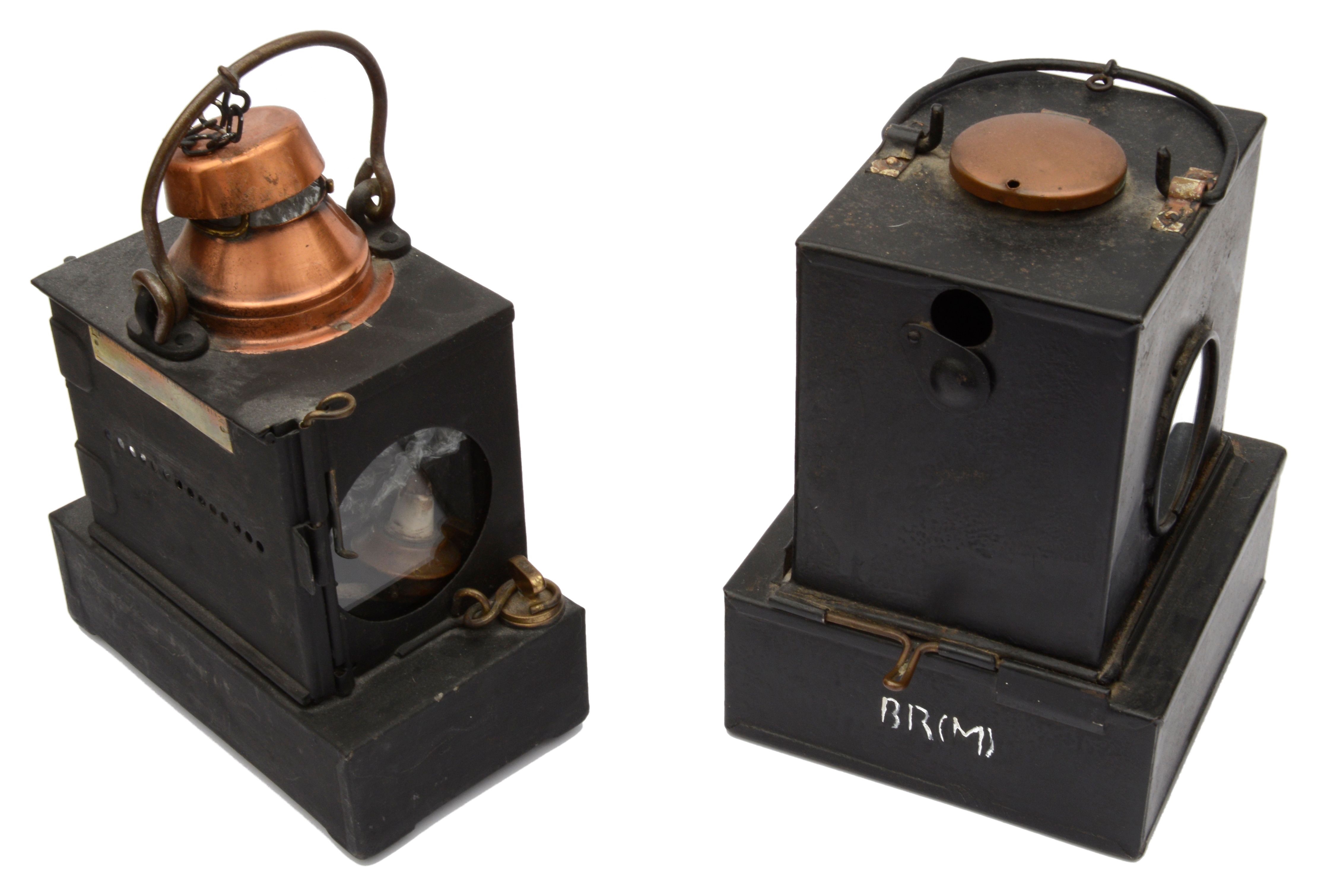 A collection of British Railway and other signal lamps and lanternsto include four three-lens lamps, - Image 4 of 6