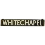 A London Underground enamel cab destination plate for WHITECHAPEL