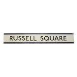 A London Underground enamel station frieze sign for Russell Square