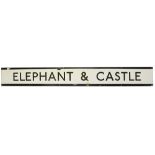 A London Underground enamel station frieze sign for Elephant & Castle