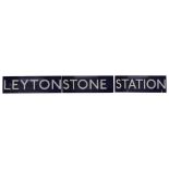 A London Underground sign displaying 'LEYTONSTONE STATION'