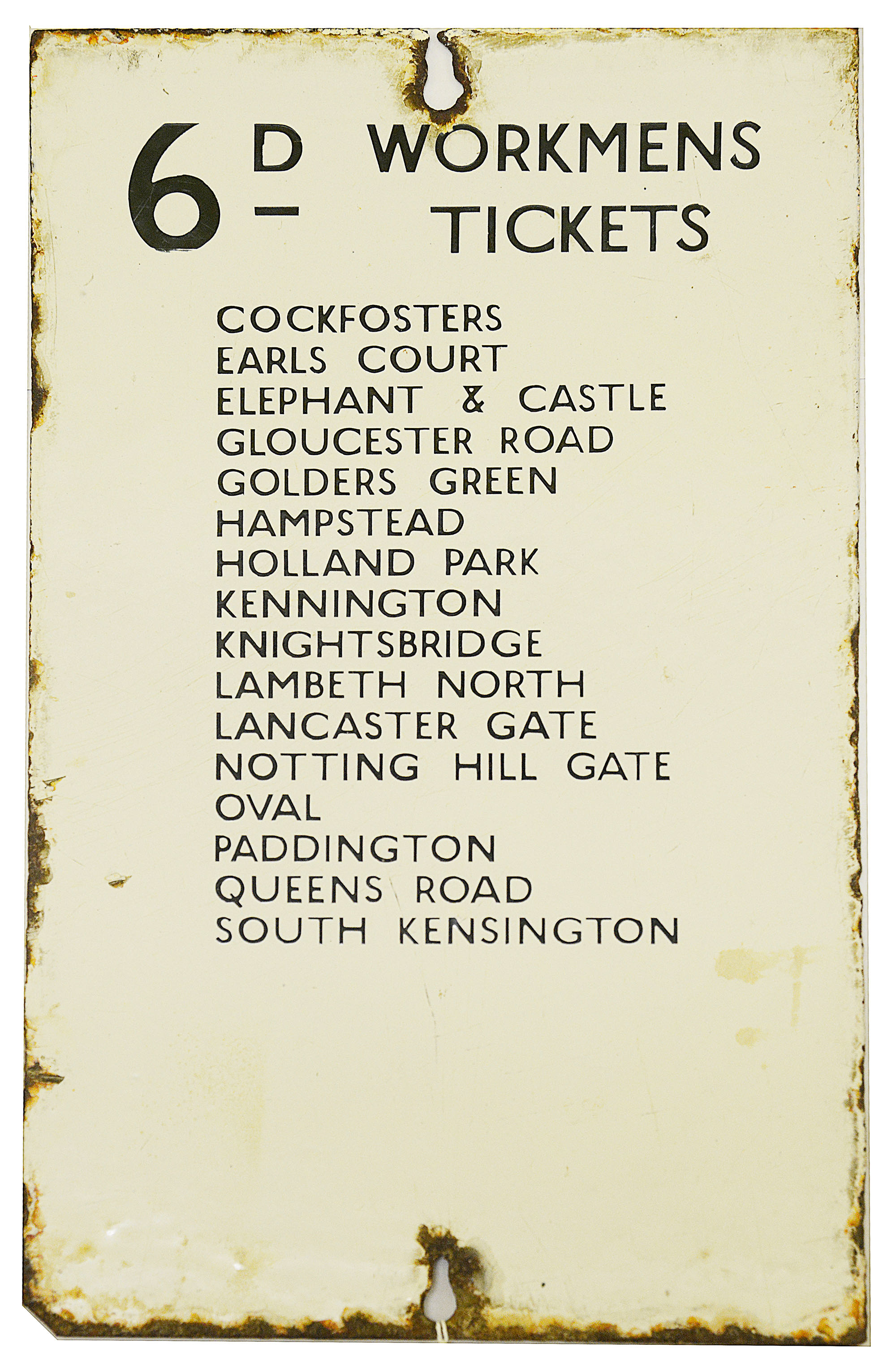 A London Underground double-sided enamel sign for a ticket machine - Image 2 of 3