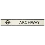 A London Underground enamel station frieze sign for Archway