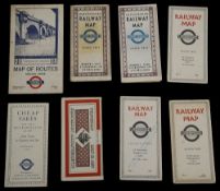Eight 1930s London Underground folding pocket maps and others,to include a 1936 No. 1, 1937 No. 2