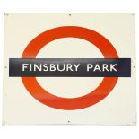 A London Underground enamel station roundel for Finsbury Park