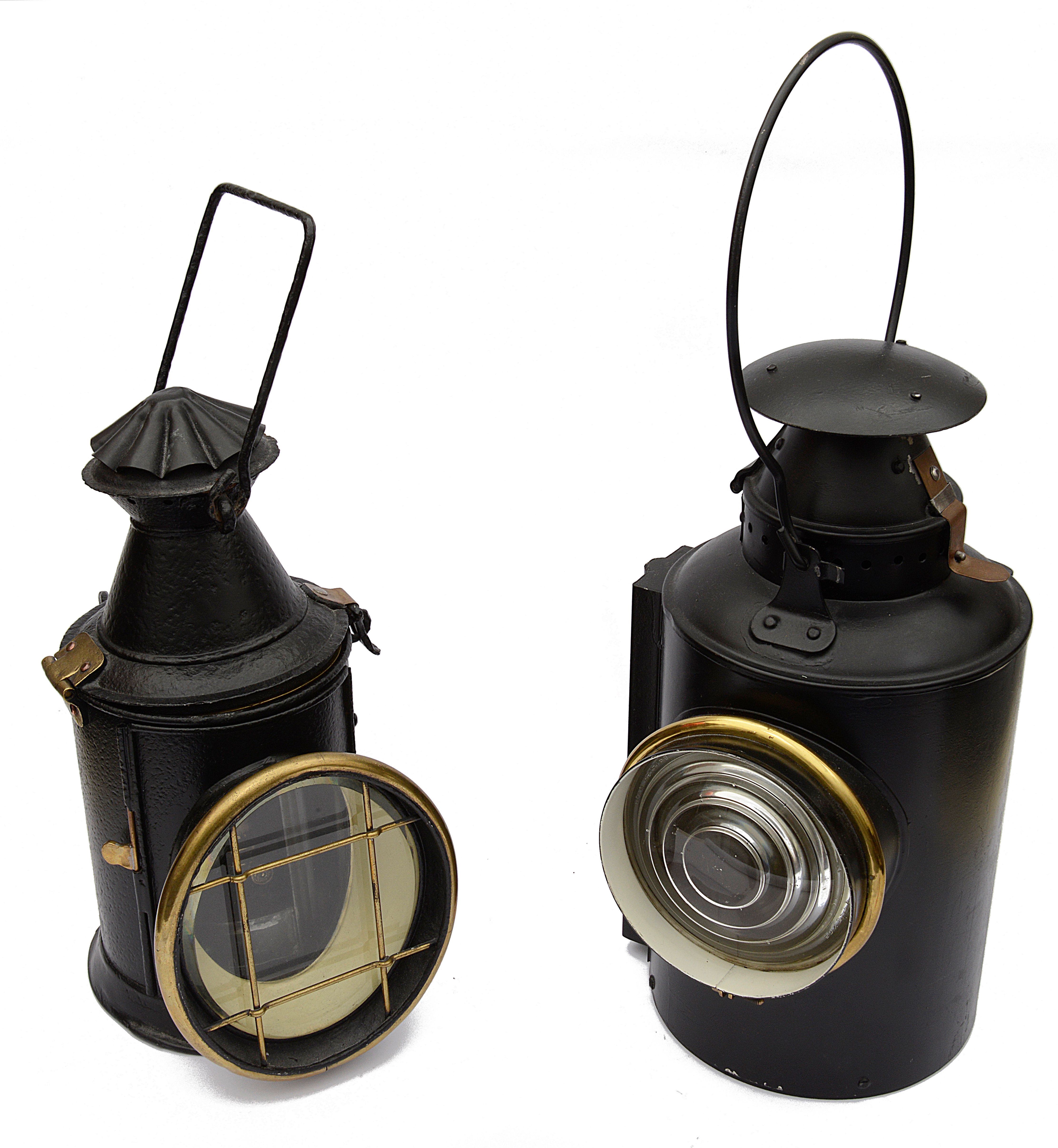 A collection of British Railway and other signal lamps and lanternsto include four three-lens lamps, - Image 2 of 6
