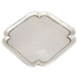 A George V silver waiter or card tray,