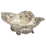 An Edwardian silver-gilt pierced dish