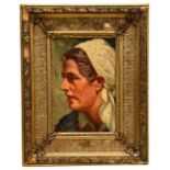 German school (early 20th c.) 'Portrait head of a woman', oil on board