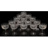 A set of 15 late Victorian champagne glasses