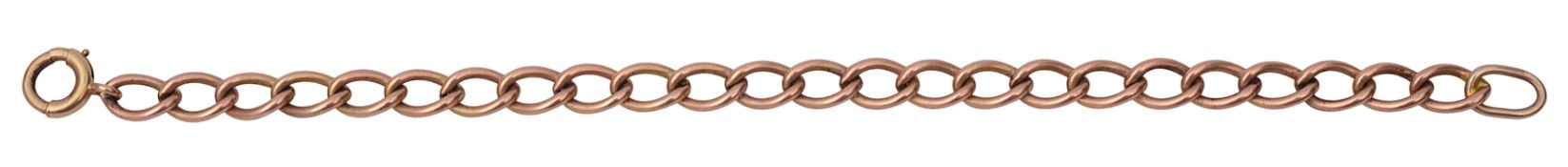 A rose gold open curb link bracelet