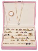 A large collection of contemporary gold, diamond and gem set jewellery