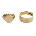 Two 9ct gold rings