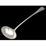 A George III silver Old English pattern ladle,