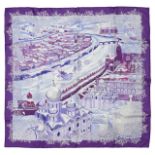 An Hermes silk scarf 'de passage a Moscou'