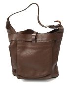 A dark brown vintage Hermes shoulder bag