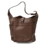 A dark brown vintage Hermes shoulder bag