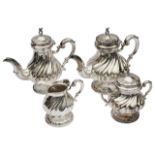 An Italian .800 silver four piece tea and coffee service