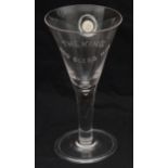 A George V commemorative glass goblet