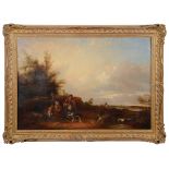 Follower of William Shayer (Brit., 1787-1879) Landscape, oil on canvas