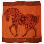 An Hermes cashmere and silk shawl 'A Cheval sur mon Carre'