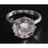 A single stone diamond ring, the brilliant-cut diamond stated to weigh 4.28 cts