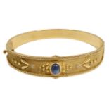 A contemporary Greek sapphire and diamond 'Byzantine style' bangle