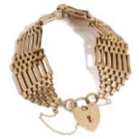 A 9ct gold gate bracelet