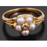 An early Victorian pearl cluster ring