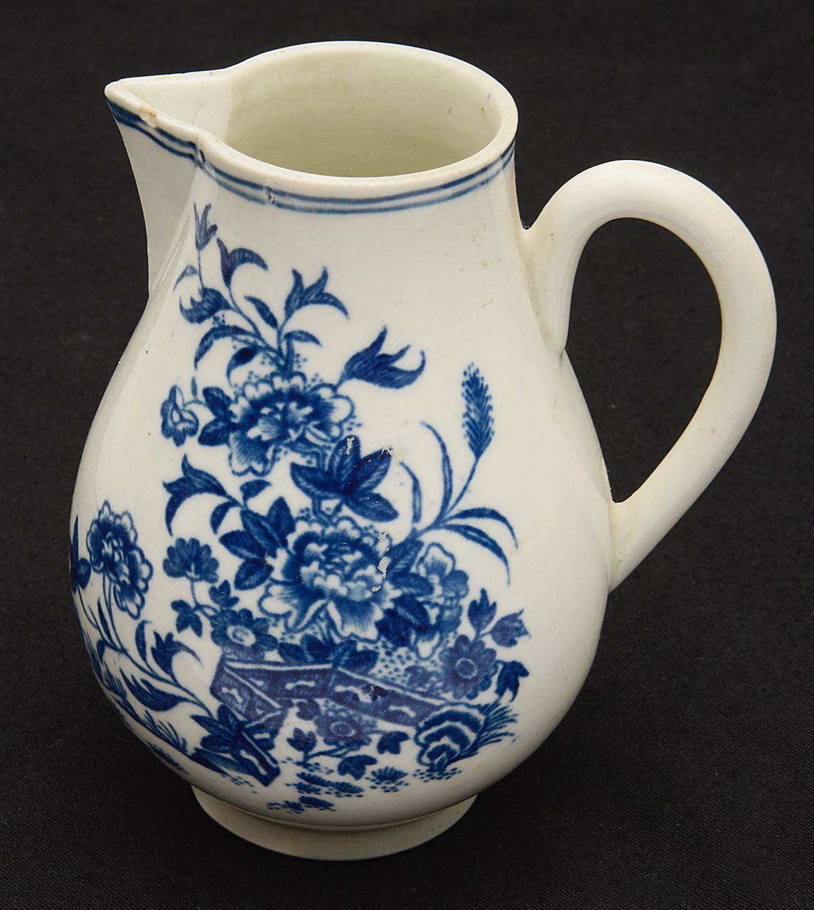 A First Period Worcester blue and white Fence pattern sparrow beak milk Jug c.1770 - Image 2 of 7