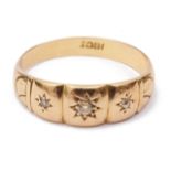 A Victorian 18ct gold diamond set gypsy ring