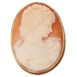 A 9ct gold mounted cameo brooch