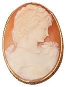 A 9ct gold mounted cameo brooch