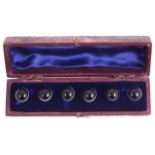 A Victorian set of banded agate buttons
