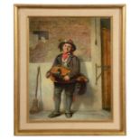 Italian School (late 19th c.), 'Hurdy-gurdy player', oil on canvas, in modern gilt frame,