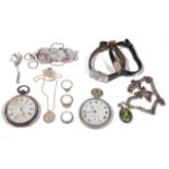 A collection of antique and later jewellery and watches