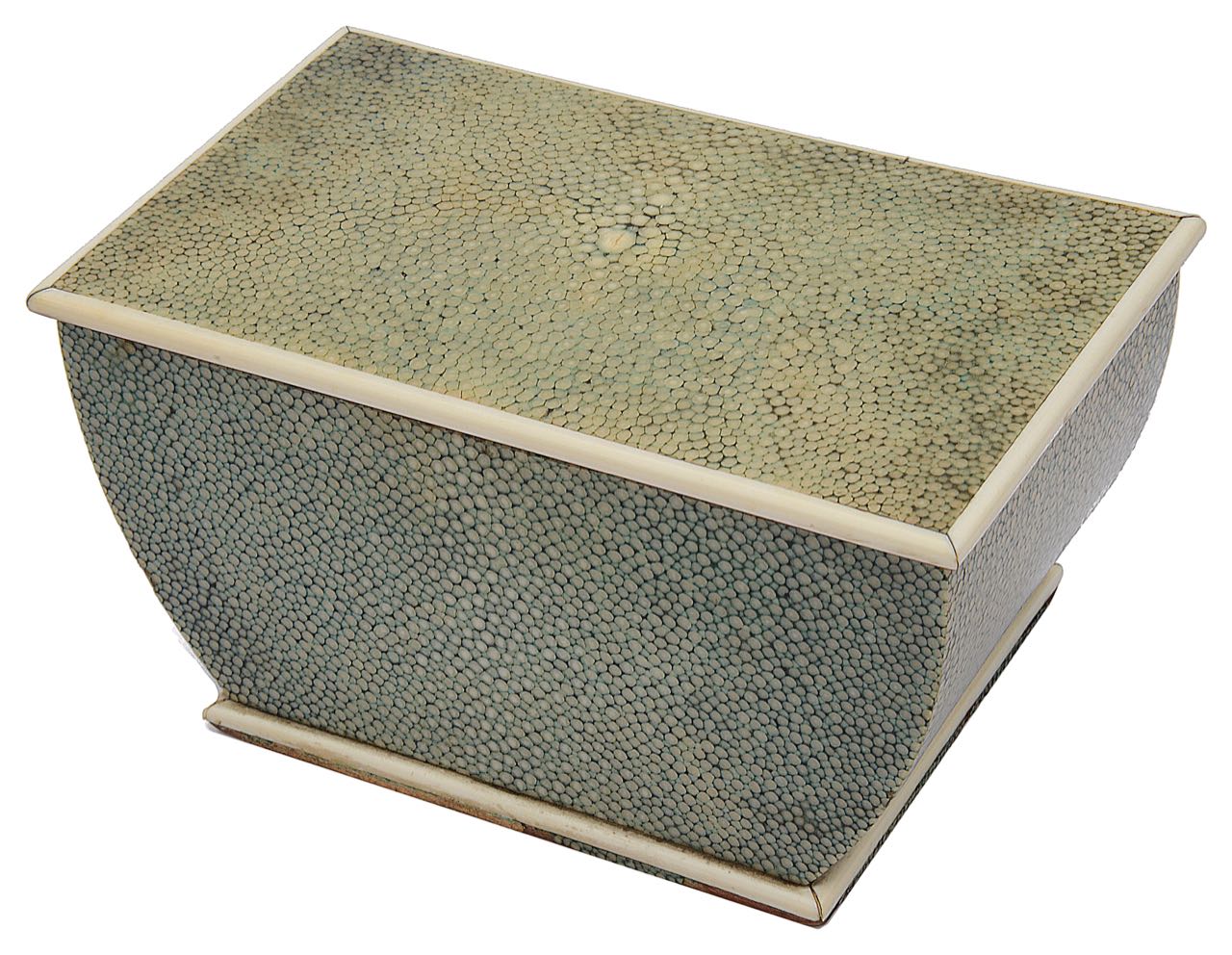 An Art Deco shagreen and ivory table cigarette box