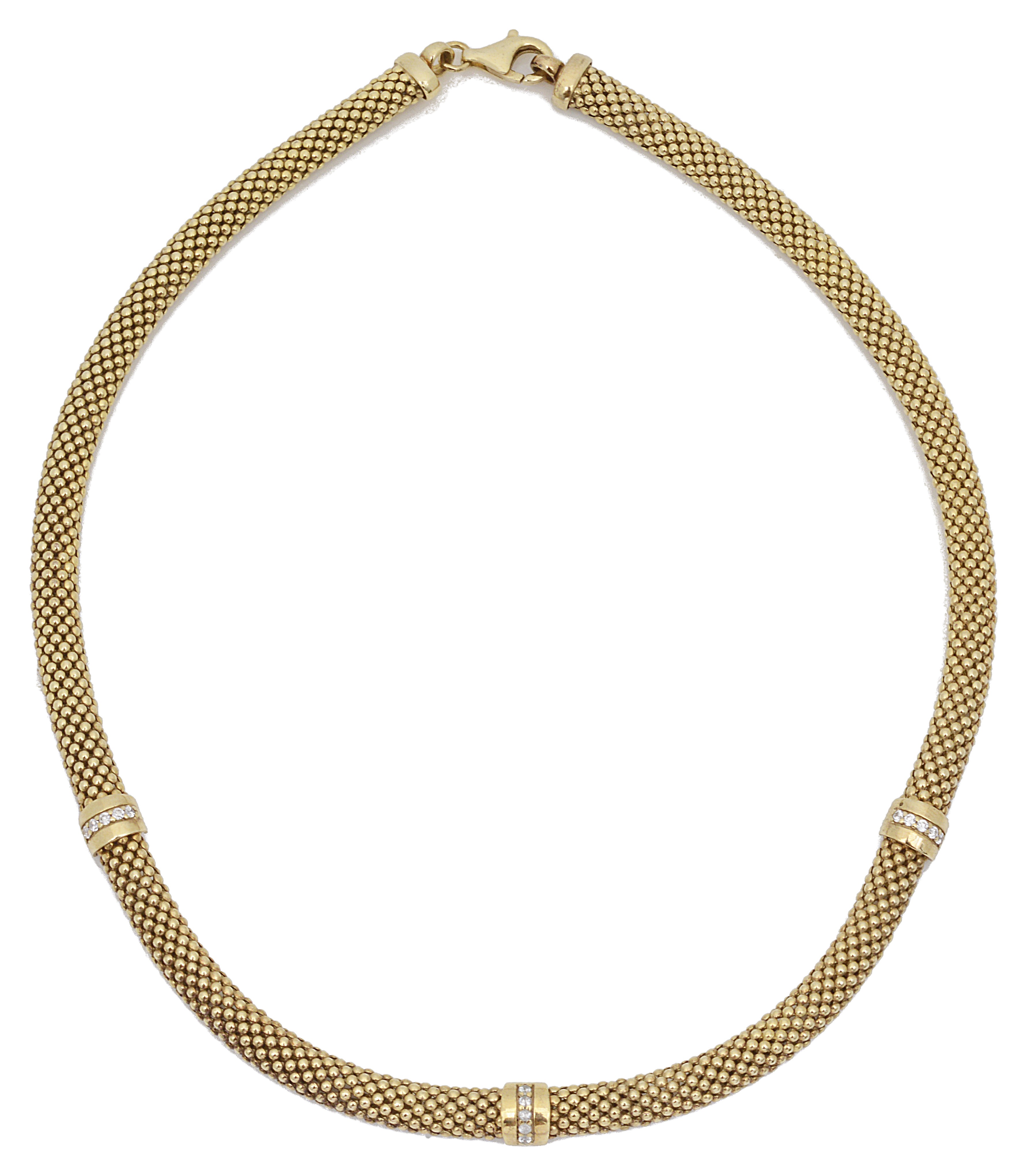 A silver gilt necklace