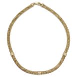 A silver gilt necklace