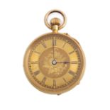 An 18K gold cased ladies open face pocket watch by Camerer Kuss & Co.